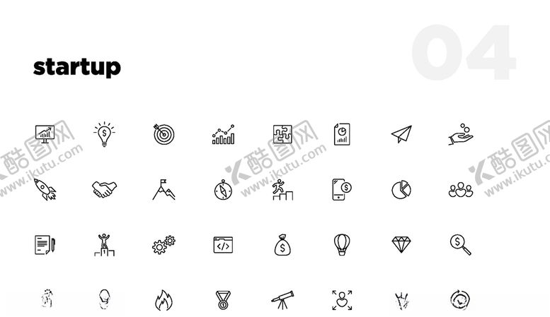 编号：19012309230220361575【酷图网】源文件下载-线性办公图标