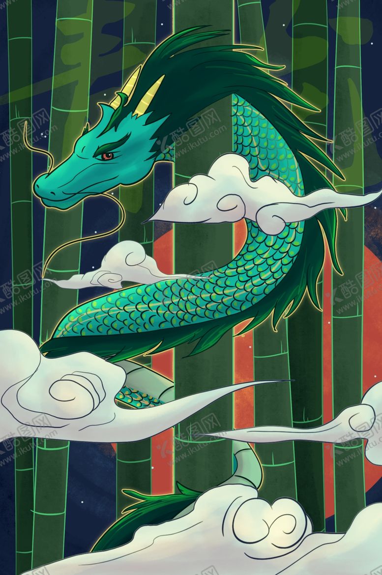 编号：54199110301656031002【酷图网】源文件下载-四大神兽青龙