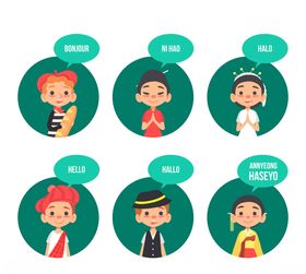 6款创意不同国家人物头像矢量图