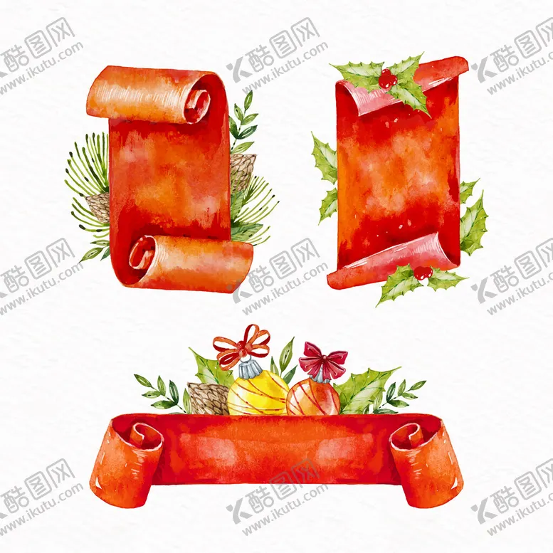 编号：36861204271739186669【酷图网】源文件下载-水彩卷轴