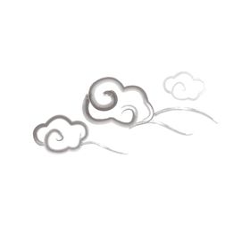 背景素材国潮山水祥云水墨