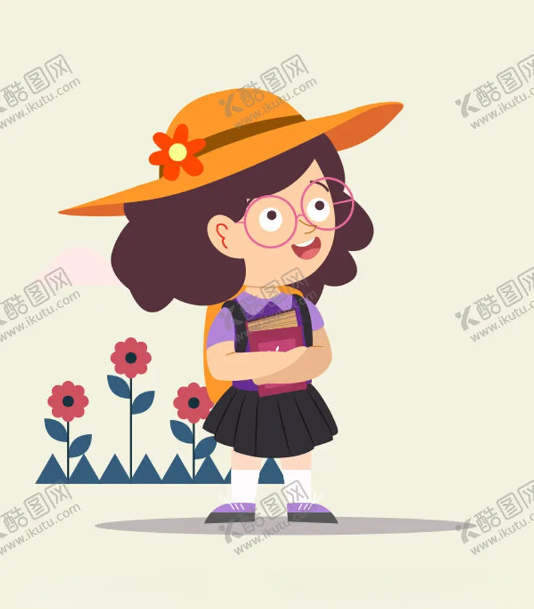 编号：20822502162354177034【酷图网】源文件下载-卡通女学生