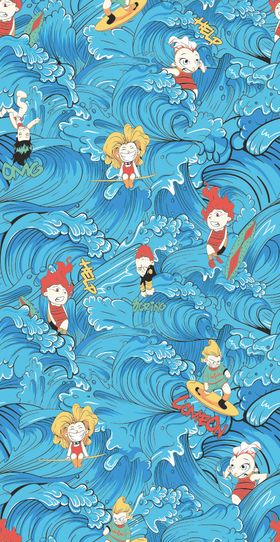 卡通冲浪