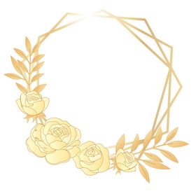 金色边框植物花环png