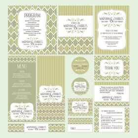 清新绿色系婚礼请柬模板