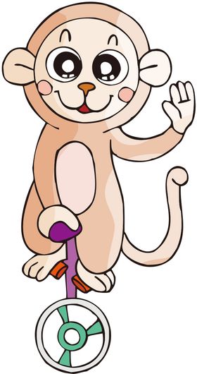 猴子插画飞鸟抽象宠物