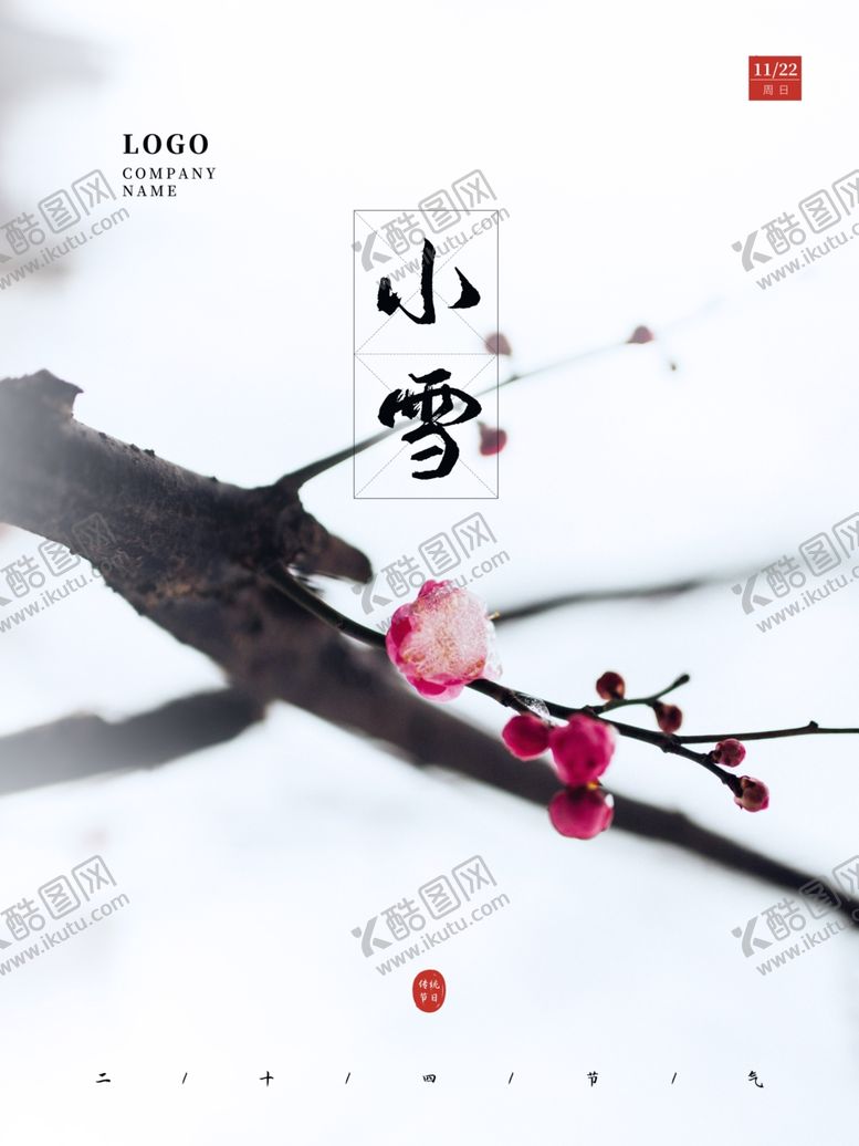 编号：52396909242216508578【酷图网】源文件下载-小寒简约节气海报