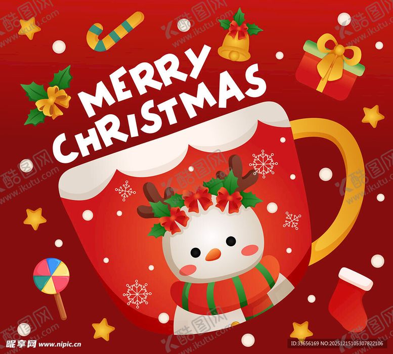 编号：95608512192118379370【酷图网】源文件下载-圣诞马克杯插画