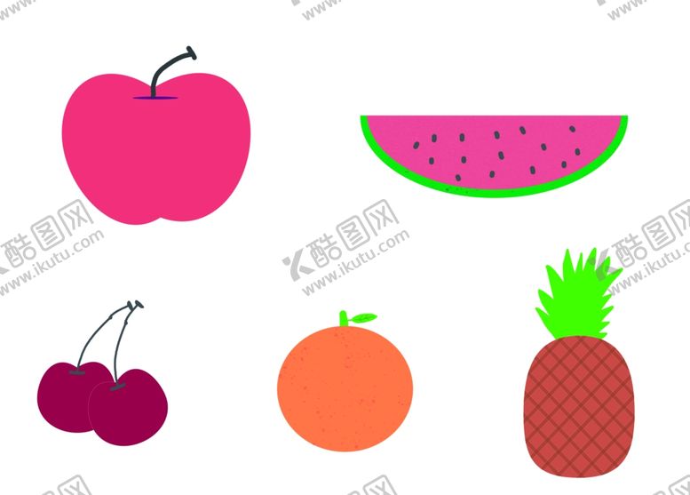 编号：42943009302339109408【酷图网】源文件下载-简笔画水果