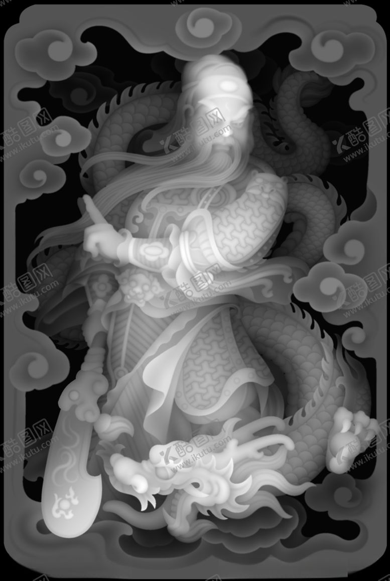 编号：26479509290052083489【酷图网】源文件下载-灰度图关羽