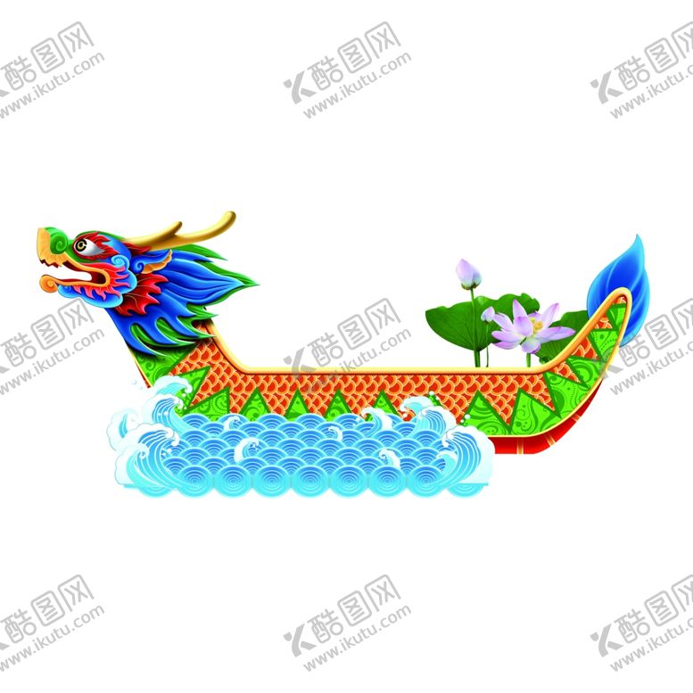 编号：76539707040413183081【酷图网】源文件下载-卡通山水端午节粽子划船龙舟
