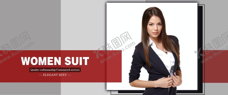 编号：23670907050516172026【酷图网】源文件下载-女西服电商宣传海报