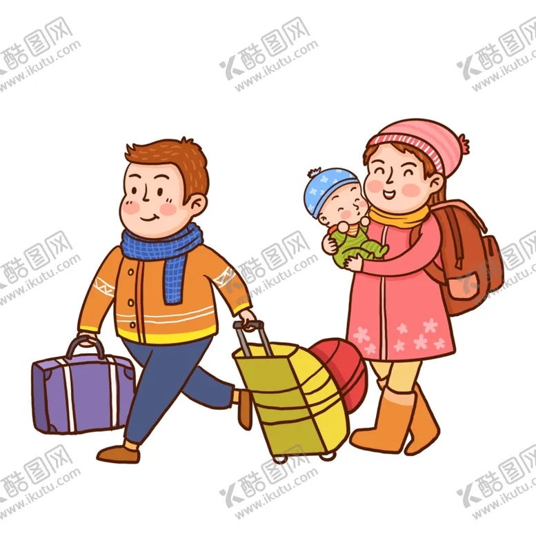 编号：80637104200656443227【酷图网】源文件下载-一家三口出行