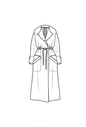 服装款式外套效果图V领单西