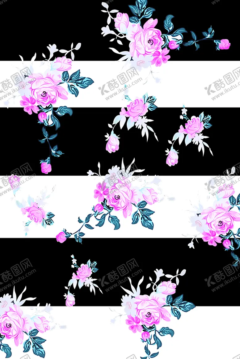 编号：11040110201012007630【酷图网】源文件下载-条纹花朵