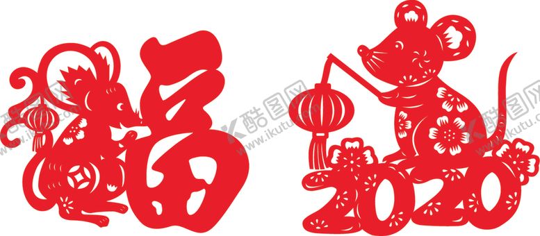 编号：58527207080801083030【酷图网】源文件下载-鼠年窗花