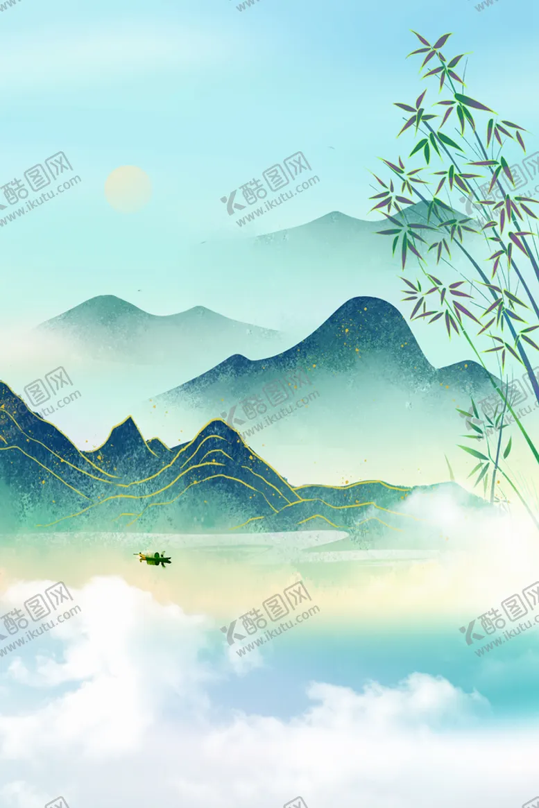 编号：82419709180201143815【酷图网】源文件下载-古风山水中国风背景