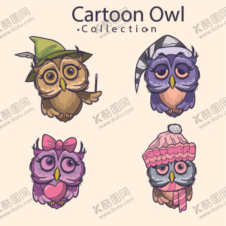 编号：64947509280322497197【酷图网】源文件下载-卡通猫头鹰