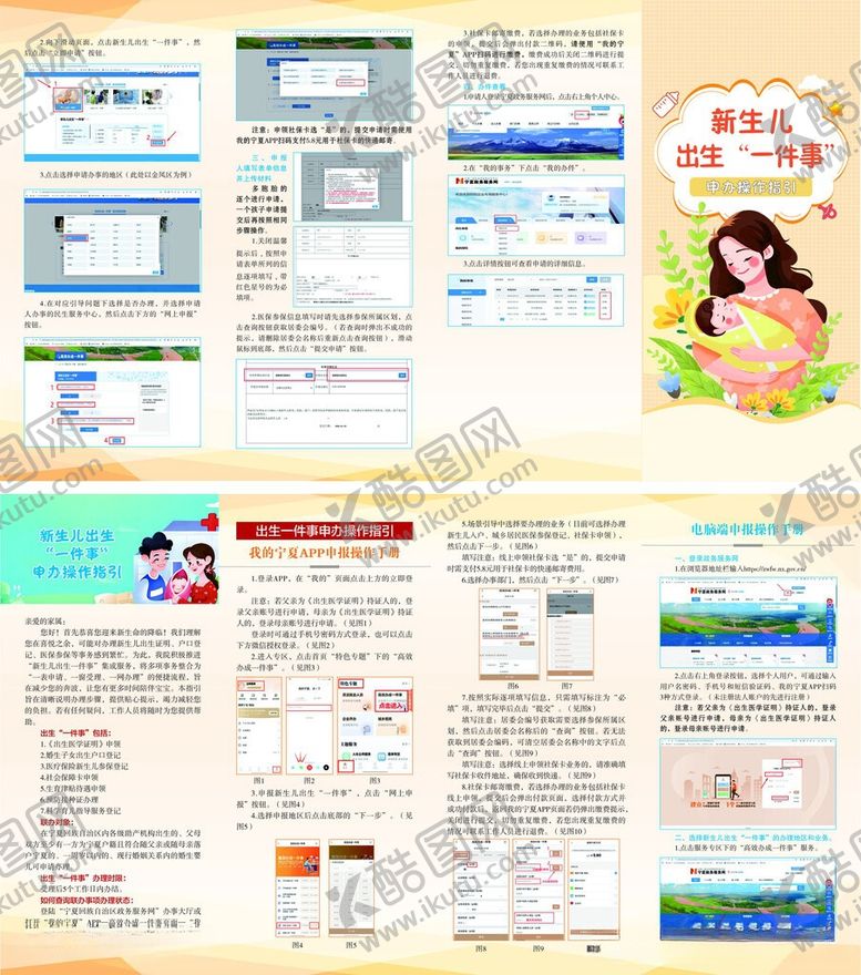 编号：77453206051536227000【酷图网】源文件下载-新生儿出生一件事指引
