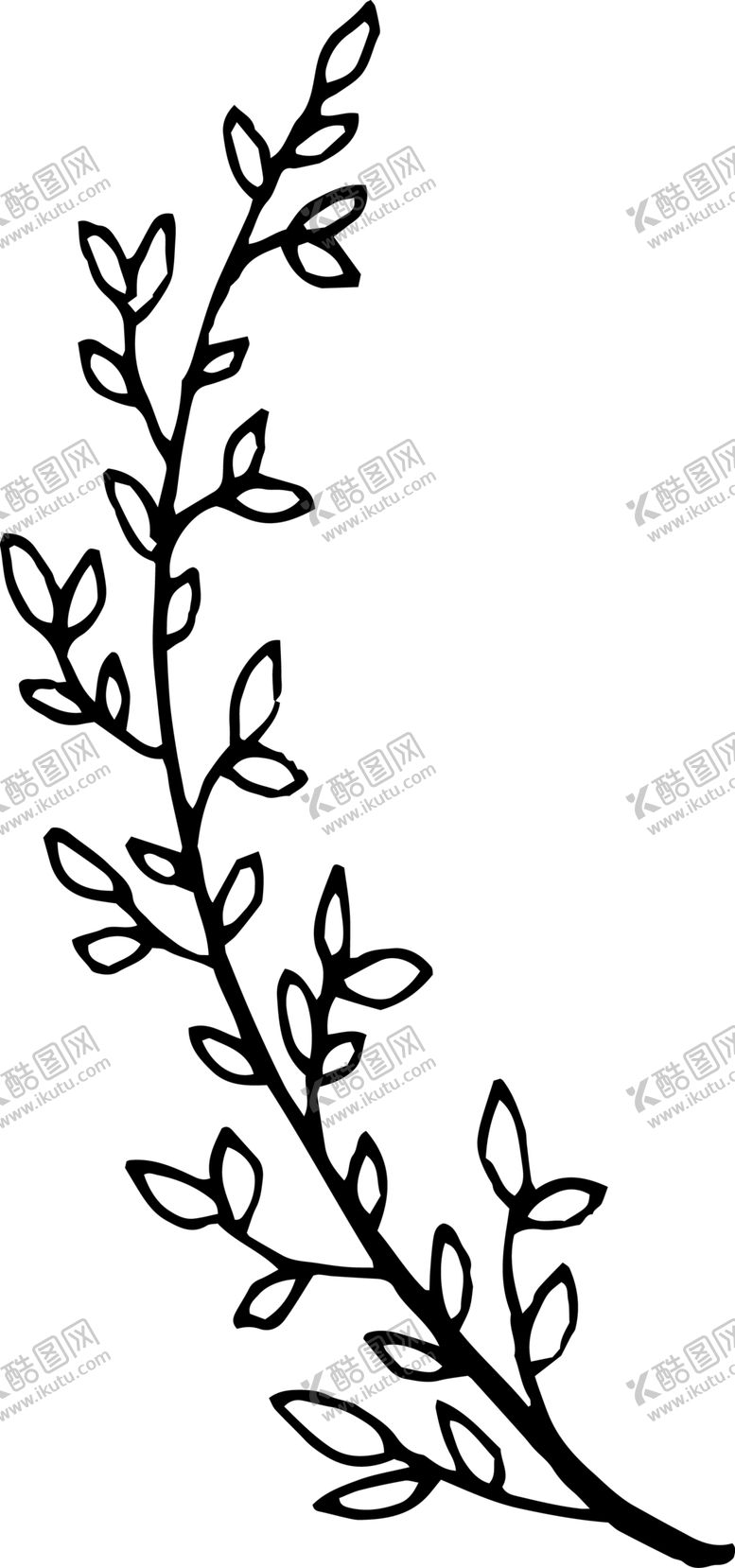 编号：92530510041541163507【酷图网】源文件下载-手绘植物枝干