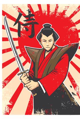 日本武士海报