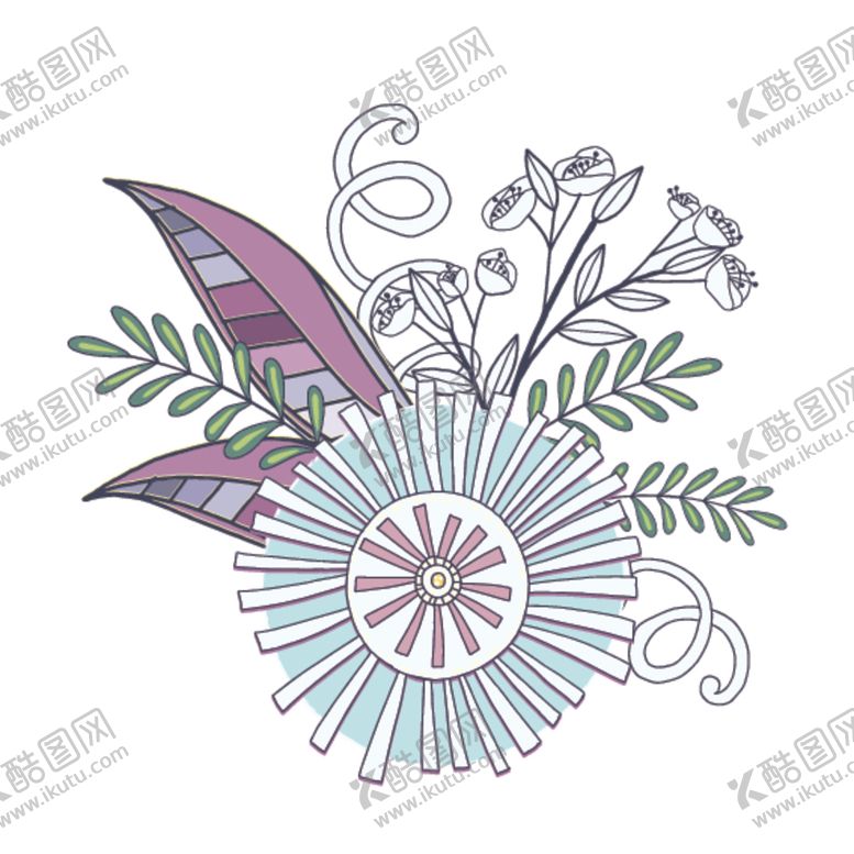 编号：48426610230833088089【酷图网】源文件下载-小清新花朵植物插画