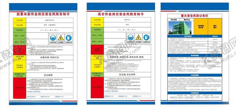 编号：73204801150301385991【酷图网】源文件下载-岗位安全风险告知卡