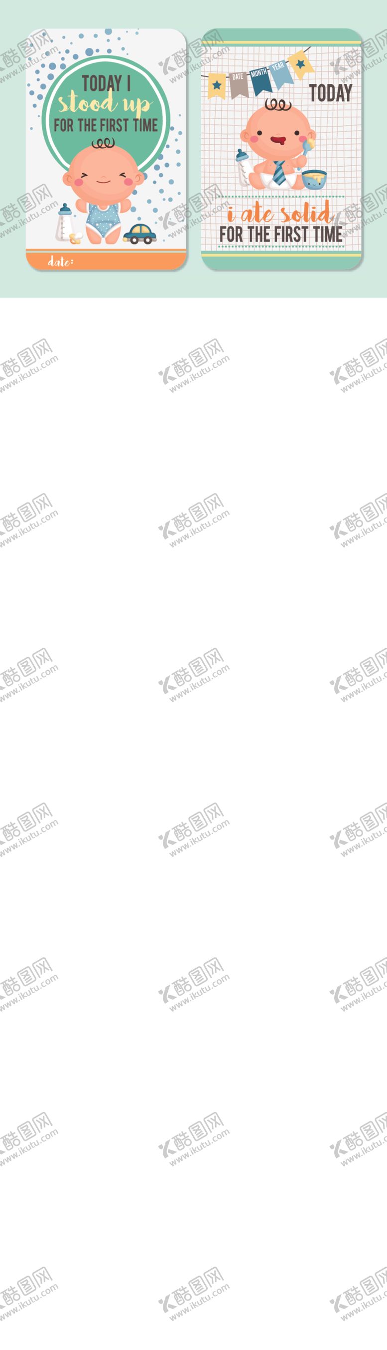 编号：52740511021605272799【酷图网】源文件下载-宝宝首次进食纪念卡片