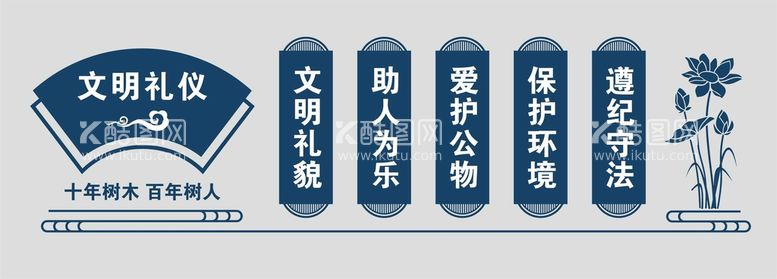 编号：47654912211823105715【酷图网】源文件下载-文明礼仪文化墙