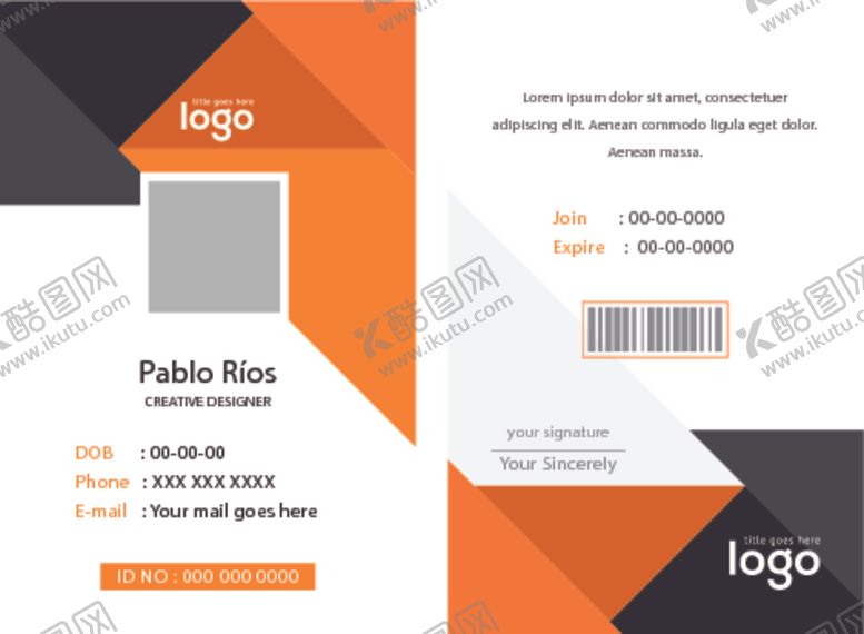 编号：72469310211154397057【酷图网】源文件下载-工作证