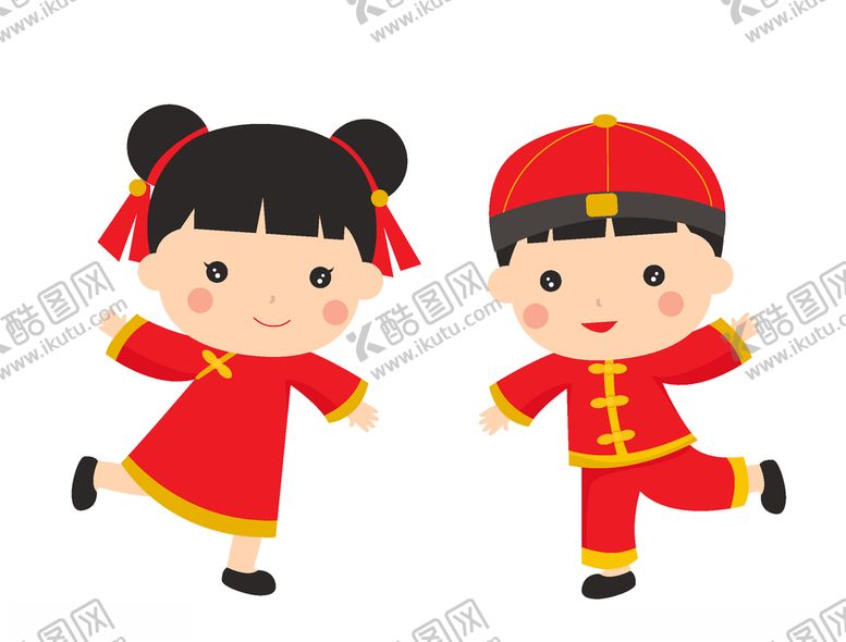 福娃素材新年贺卡春节拜年春字