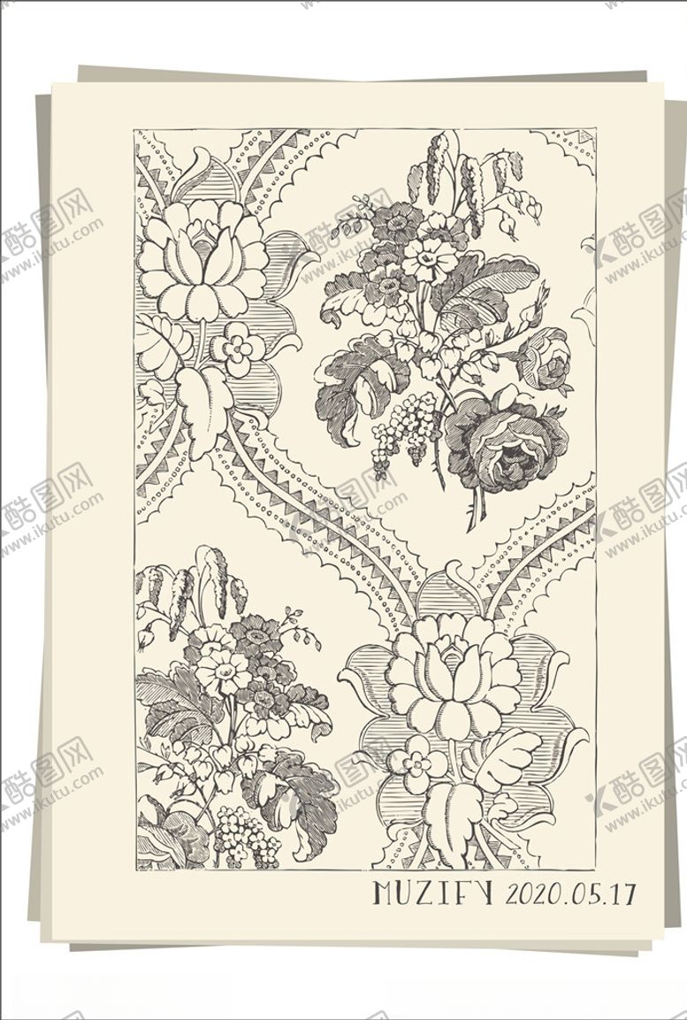 编号：59533410300349395658【酷图网】源文件下载-底纹花纹手绘稿