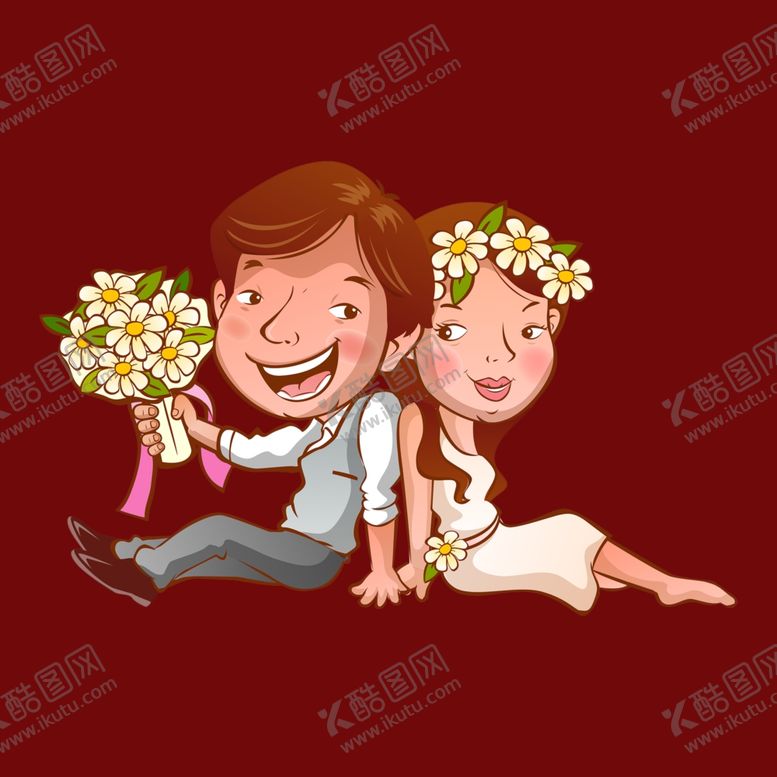 编号：73793402030039315816【酷图网】源文件下载-手绘结婚男女