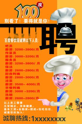 编号：31769509250709088691【酷图网】源文件下载-饭店招聘海报