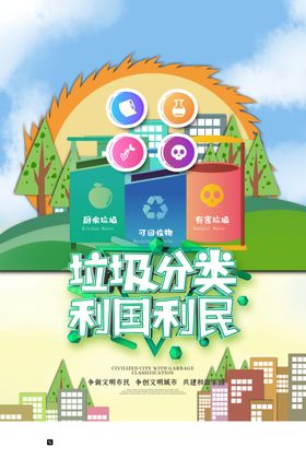 生态文明 垃圾分类展板