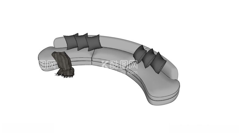 编号：72611612121749087276【酷图网】源文件下载-弧形沙发模型