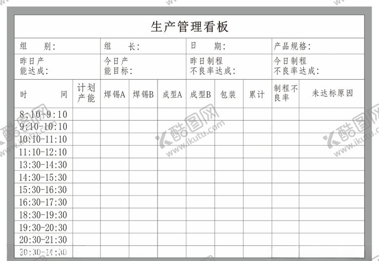 编号：60219110311805289746【酷图网】源文件下载-生产管理看板