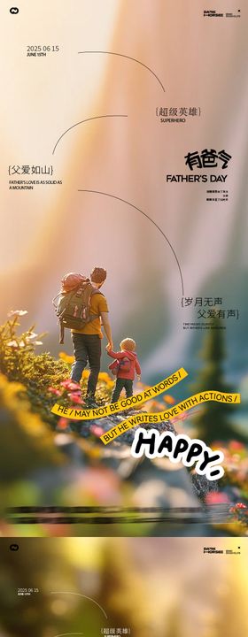 父亲节微景观海报