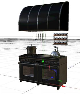 C4D模型灶台