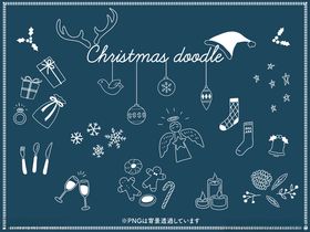 圣诞元素手绘图案集合