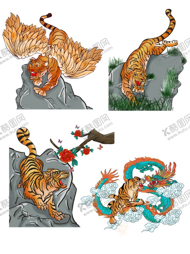 编号：78069209131955126194【酷图网】源文件下载-水墨风虎手绘老虎