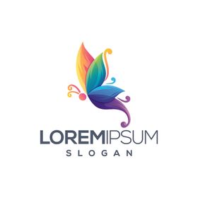 蝴蝶logo标志徽标几何图标名片