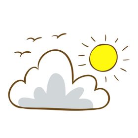 白云太阳卡通天气