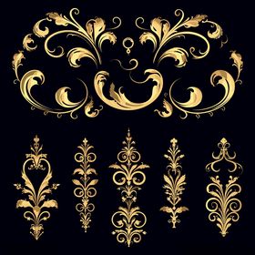 金色复古花纹装饰图案集