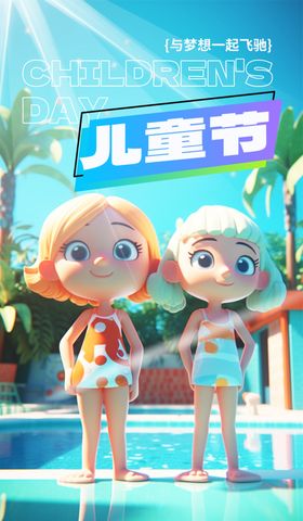 六一儿童节海报展板打卡61美陈布置