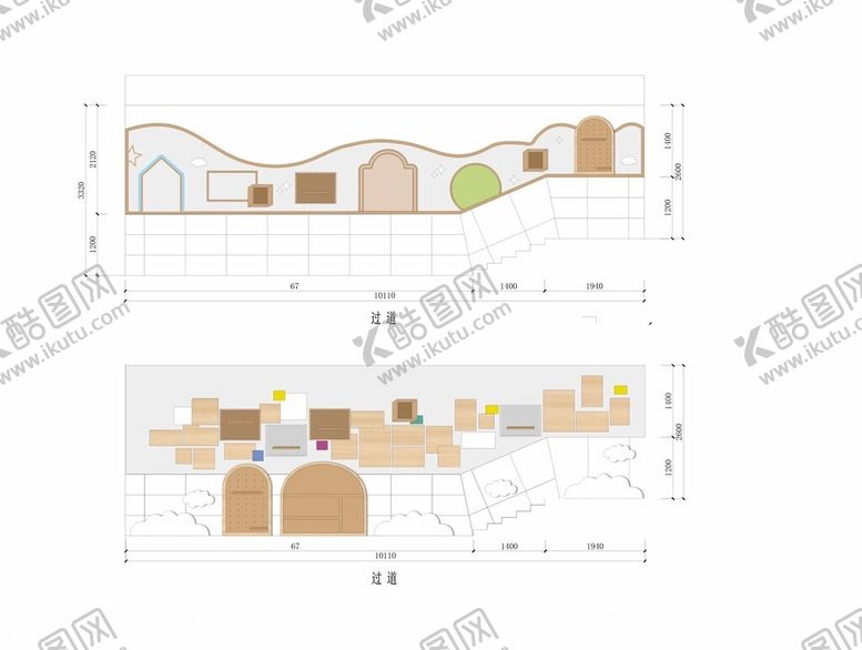 编号：11223109220233104379【酷图网】源文件下载-校园走廊墙壁装饰