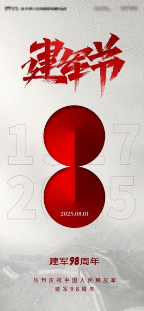 八一建军节海报81公历日数字