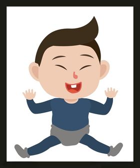 手绘儿童男孩