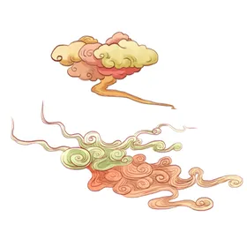 七夕节中式祥云朵中秋国庆重阳古