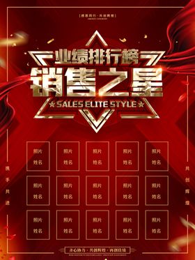 红色大气销售英雄榜销售业绩榜